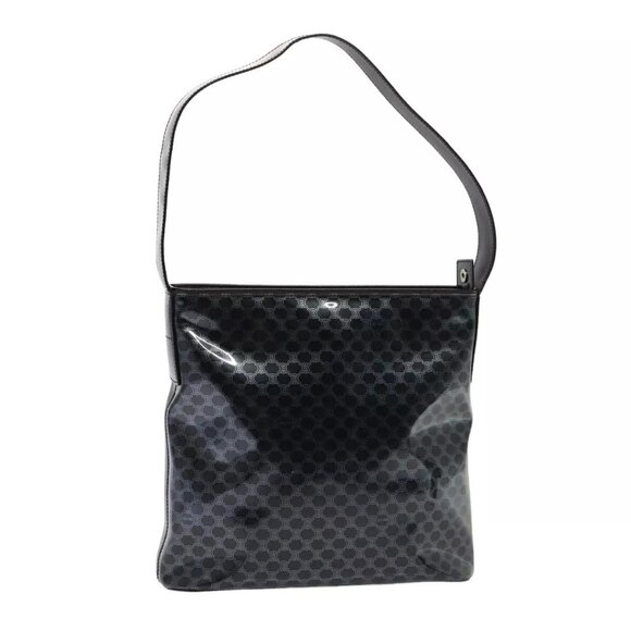CELINE Macadam Canvas Shoulder Bag Vinyl Black - Picture 1 of 16